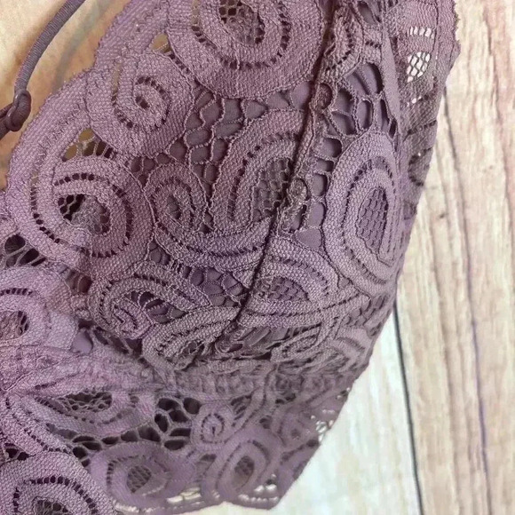 Victoria Secret Pink Scalloped Edge Lace Bralette Dusty Purple Size M - Picture 3 of 5